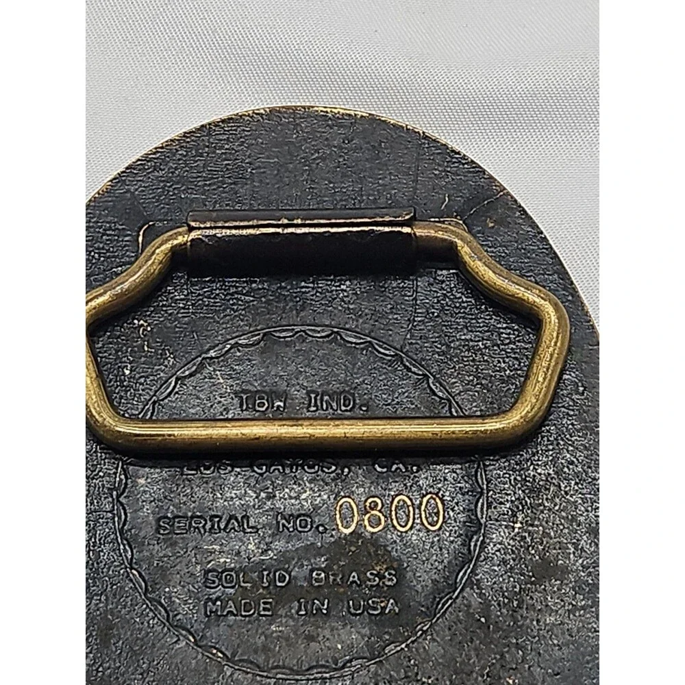 Brass Wisconsin State Patrol Wsp Highway Trooper Police Vintage Belt Buckle